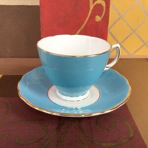Colclough Blue Teacup And Saucer